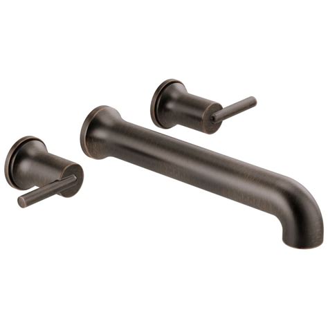 Delta Trinsic Venetian Bronze 2-Handle Wall Mount Bathtub Faucet at ...