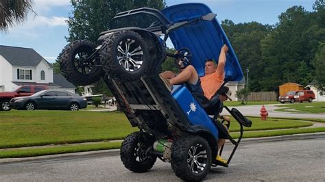 How To Wheelie Your Golf Cart Youtube