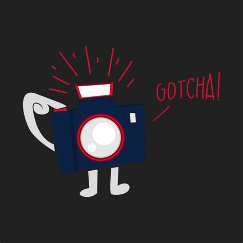 mirrorless camera flat funny cartoon illustration mascot character
