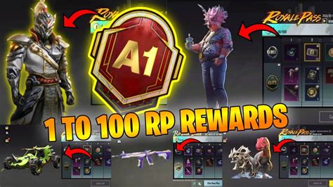 SEASON A1 ROYAL PASS 1 TO 100 RP REWARDS A1 ROYAL PASS PUBG MOBILE