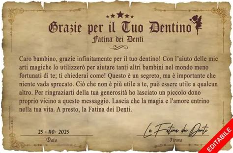 Certificato Della Fatina Dei Denti In Italiano Da Stampare Giocagiardino