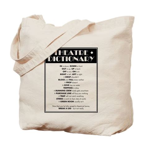 Cafepress Theatre Dictionary Natural Canvas Tote Bag Cloth