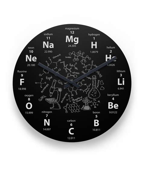 Chemistry Periodic Table Wall Clock Clock Wall Clock Cool Clocks