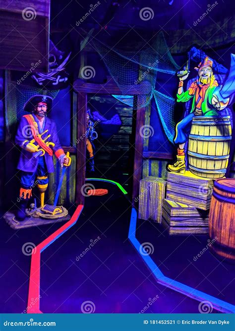 Neon Pirate Mini Golf Course Editorial Photo - Image of putter, garden ...