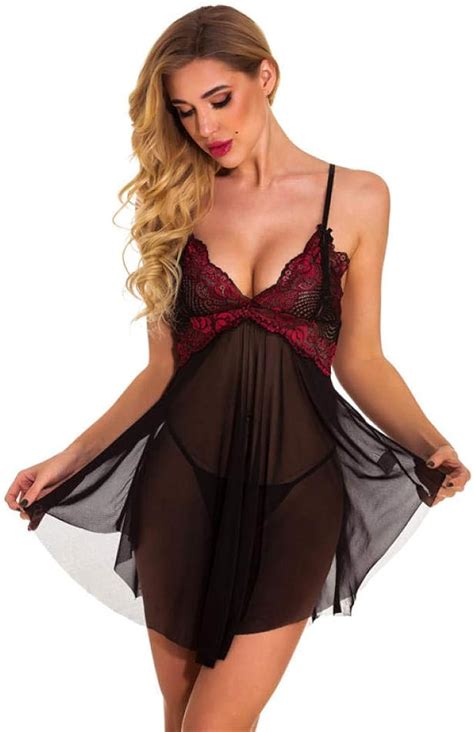 LWFYT Lingerie Érotique Épaule Sexy Lingerie Femmes Claret Dentelle