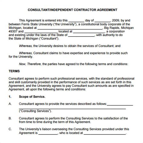 Consulting Retainer Agreement Template Printable Word Searches