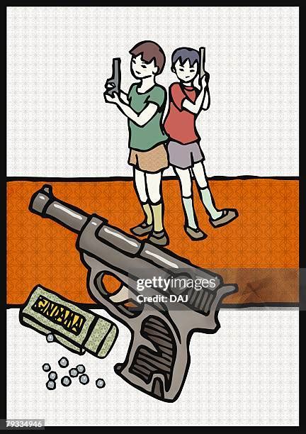 61 Person Holding Gun Drawing High Res Illustrations - Getty Images