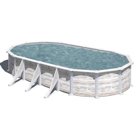 Piscine Ovale Acier M X M X H M Imitation Bois Nordique