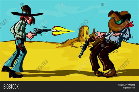 Cartoon Cowboy Shootout Stock Vector And Stock Photos Bigstock