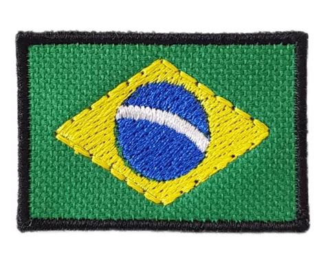 Kit Patches Bordado Termocolante Mini Bandeira Do Brasil