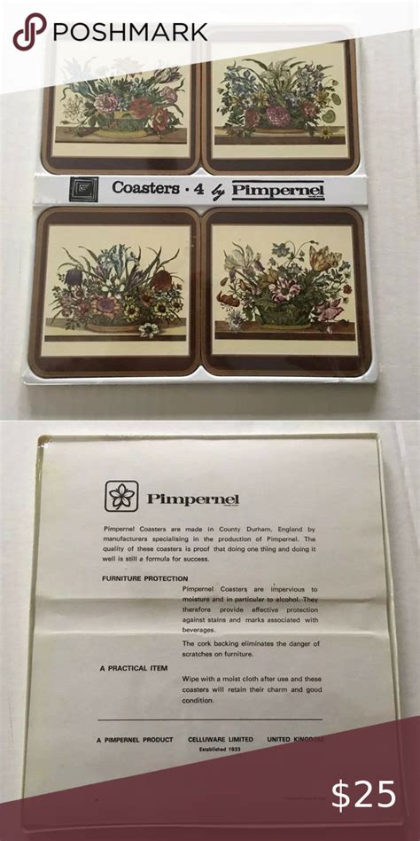 Set Of Two Pimpernel Coasters Flower Motif Vintage S Vintage