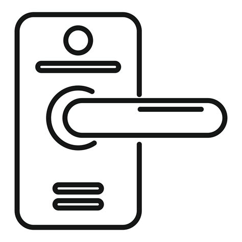 Aluminum door handle icon outline vector. Lock key 15156585 Vector Art at Vecteezy