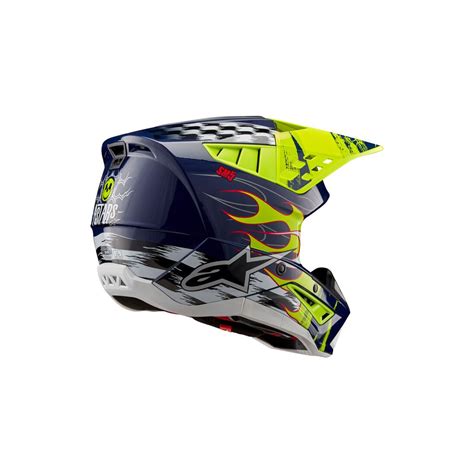 Casque Alpinestars SM5 RASH Navy Jaune Fluo Casque Alpinestar SM5 2024