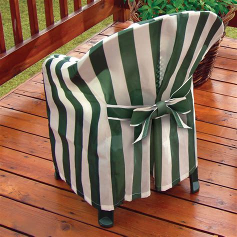 Striped Patio Chair Cover with Cushion - Walter Drake