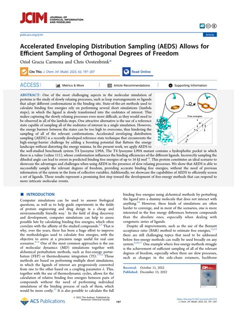 PDF Accelerated Enveloping Distribution Sampling AEDS Allows For