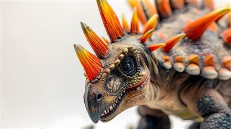 Stegosaurus Dinosaur Toy On White Background Premium AI Generated Image