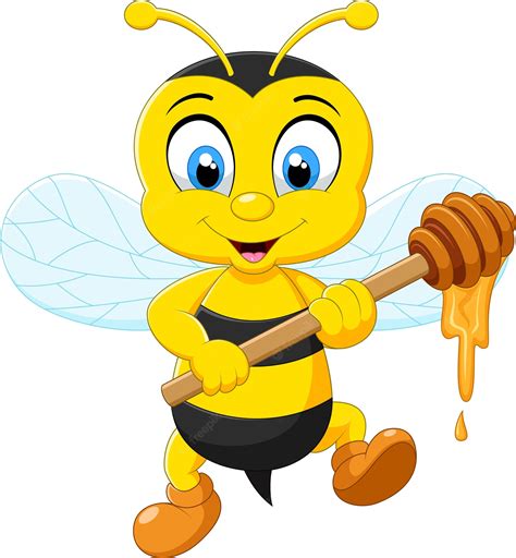 Premium Vector Cartoon Illustration Of Bee Holding Honey