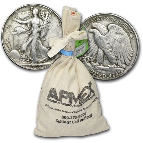 Buy 90 Silver Walking Liberty Half Dollars 100 Face Value Bag Xf Apmex