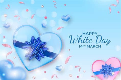 Free Vector | Realistic white day celebration background