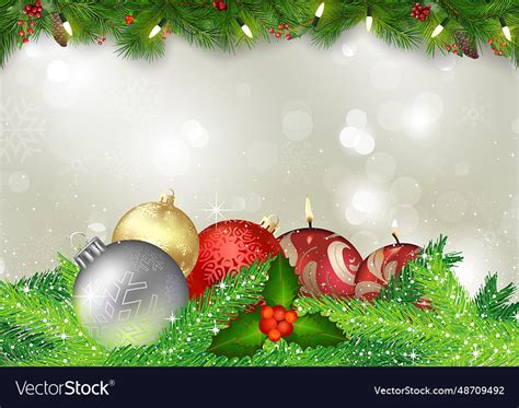 Christmas card with ornaments Royalty Free Vector Image