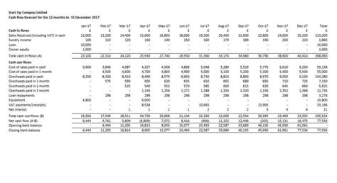 Startup Cash Flow Projection Template. 12 month cash flow forecast