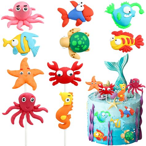 Buy Pieces Under The Sea Cake Toppers Ocean Cake Decorations Sea