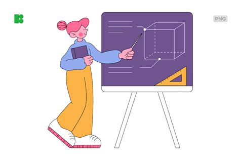 Female Teacher Pointing at Blackboard, Graphics - Envato Elements