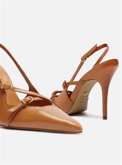 Scarpin Marrom Arezzo Salto Alto Slingback Amélia ZZ MALL