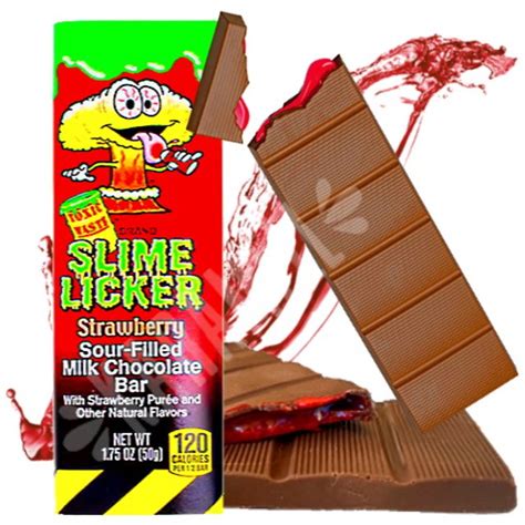 Slime Licker Strawberry Sour Milk Chocolate Bar Toxic Waste Espanha