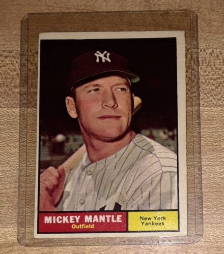 Mickey Mantle Baseball Card Topps New York Yankees Outfield Look