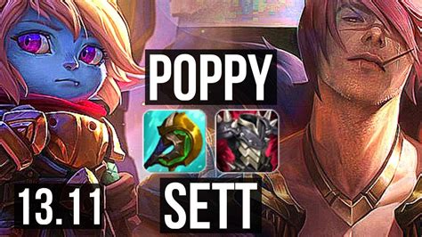 Poppy Vs Sett Top 3200 Games 2 3m Mastery 6 Solo Kills Kr