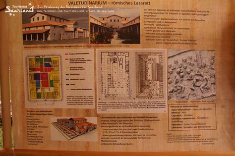 A Wooden Sign With Pictures And Information About The Various Buildings