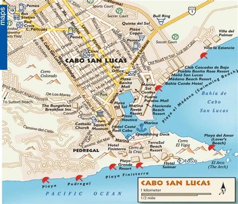 Cabo San Lucas tourist map | Cabo san lucas, Tourist map, Cabo san ...