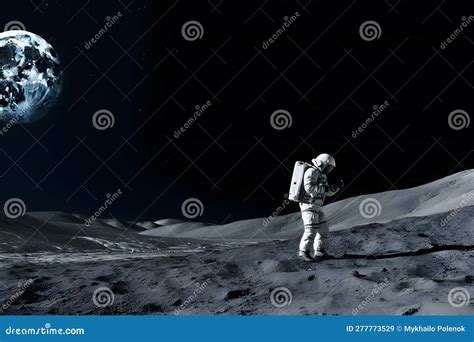 Brave Astronaut At The Spacewalk On The Moon Neural Network Ai