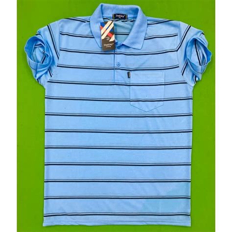 Poly Cotton Striped Dashley Men Polo Neck T Shirt At Rs Piece In