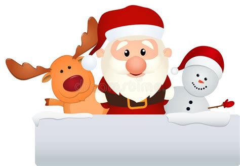 Papai Noel Rena E O Boneco De Neve No Inverno Ajardinam Ilustra O