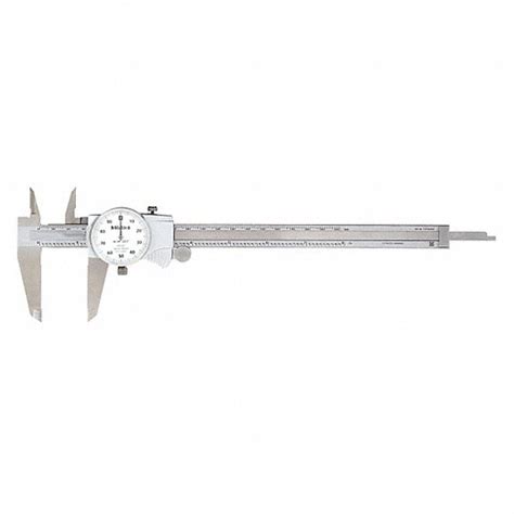 MITUTOYO, 0 in to 8 in Range, +/-0.002 in Accuracy, Dial Caliper ...