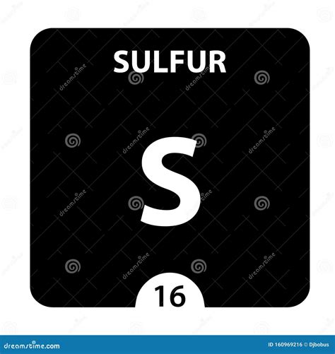 Sulfur Symbol Sign Sulfur With Atomic Number And Atomic Weight Stock