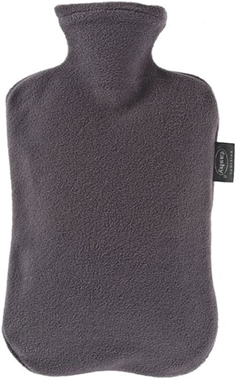 Fashy Hot Water Bottle With Fleece Cover 20 L Charcoal