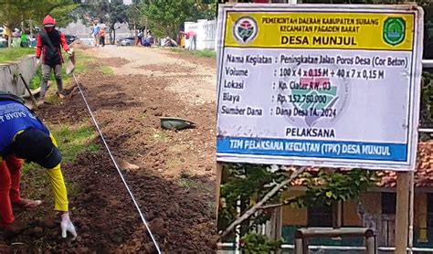 Pemdes Munjul Subang Bangun Jalan Beton Manfaatkan Dana Desa Kupas