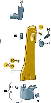 Van Parts Direct VW Crafter 2017 Onwards Left Upper B Pillar Trim