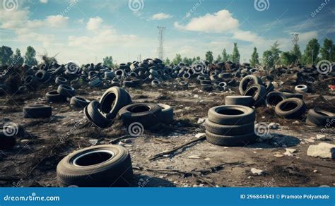 Tires Dumped In A Big Pile For Recycling Royalty Free Stock Image