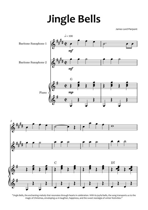 Jingle Bells Arr Glauco Fernandes By James Lord Pierpont Sheet Music For Baritone Sax Duet At