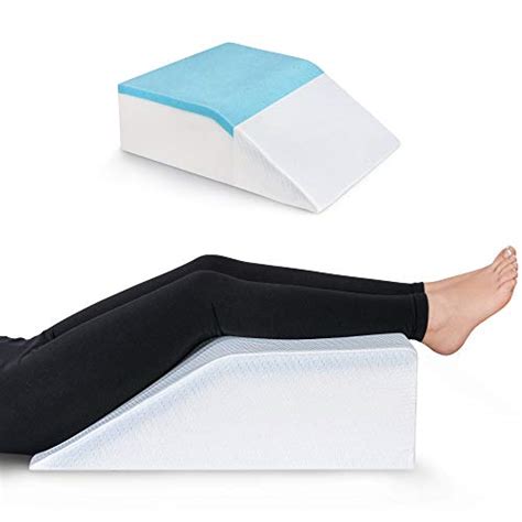 Leg Elevation Pillow with Memory Foam & Cooling Gel - Wedge Pillow for ...