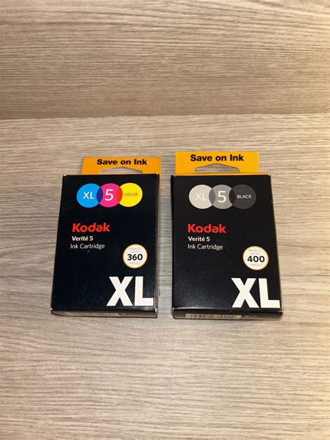 Lot 2 Kodak Verite 5 XL Black Color Replacement Ink Jet Cartridge V50