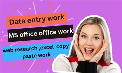 Do Data Entry Work Web Research Excel Copy Paste Work Ms Office Data