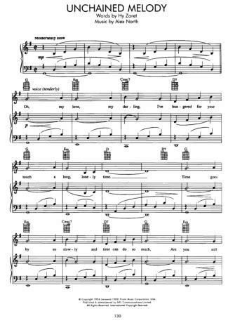 Movie Soundtracks (Temas de Filmes) - Unchained Melody - Sheet Music For Piano