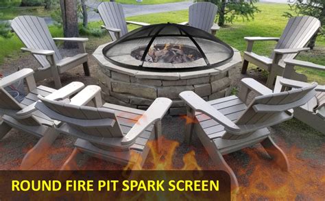 Febtech Fire Pit Spark Screen 36 Inch Round Lid Heavy Duty