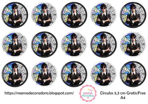 24 X Wednesday Addams Cup Cake Toppers Icing Artofit