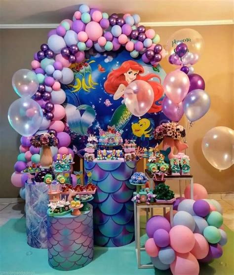 Ideas para una Fiesta de Ariel la Sirenita Decoración pasteles y más